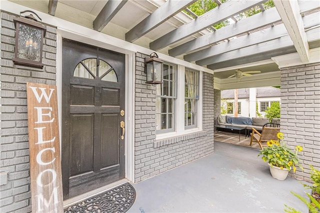 entrance to property with a porch