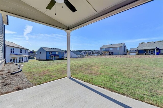 58 Longhorn Way, Auburn, GA 30011 - view of yard featuring ceiling fan, a patio area, and a residential view