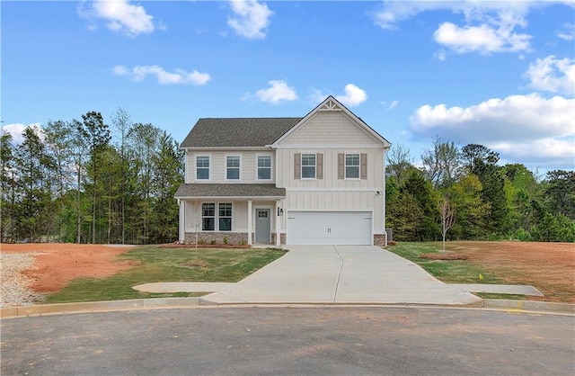 576 Teversham Dr, Mcdonough, GA 30253 - craftsman inspired home featuring board and batten siding, a garage, concrete driveway, and a front yard