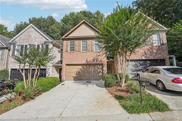 front of property with a garage