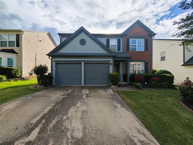 640 Dahoma Trl, Woodstock, GA 30188 - traditional-style home with a front lawn, an attached garage, and concrete driveway