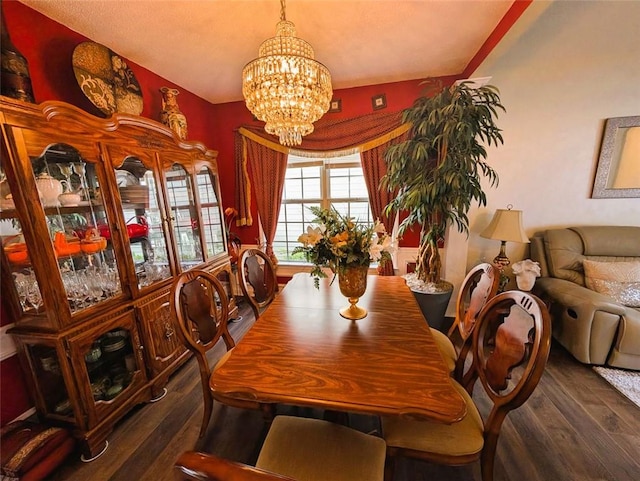 640 Dahoma Trl, Woodstock, GA 30188 - dining area with a chandelier and wood finished floors