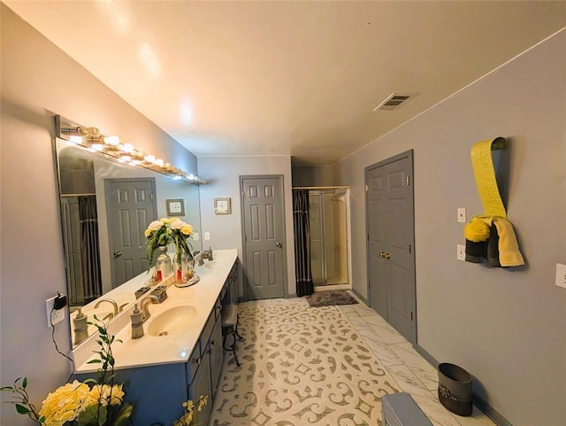 640 Dahoma Trl, Woodstock, GA 30188 - full bathroom featuring double vanity and a shower with door