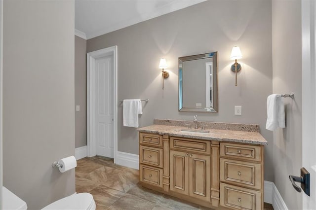 89 Somerset Ln, Cartersville, GA 30121 - bathroom with toilet, vanity, and baseboards