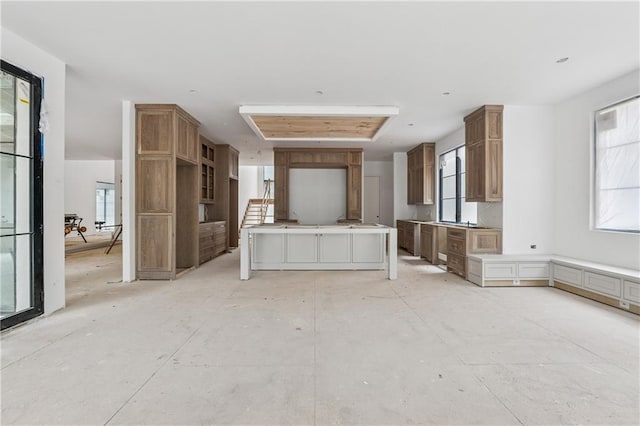 kitchen featuring a kitchen island and a healthy amount of sunlight