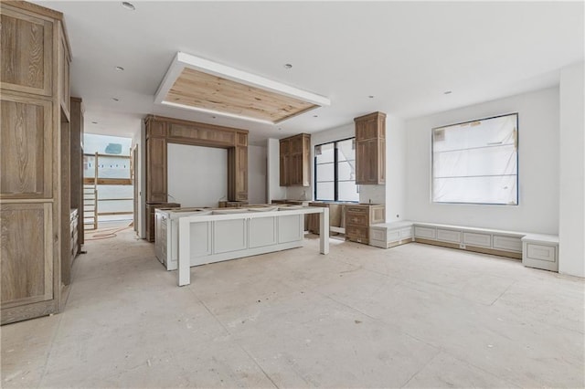 kitchen with a center island