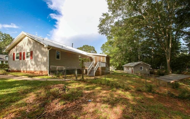 290 Timber Ridge Trl, Carrollton, GA 30117 - rear view of property with stairs and crawl space