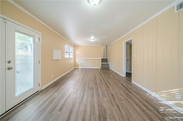 2725 Rainbow Forest Dr, Decatur, GA 30034 - spare room featuring wood-type flooring and ornamental molding