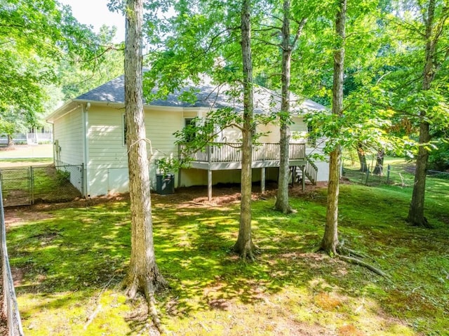 215 Twin Creek Shrs, Athens, GA 30605 - rear view of property with stairway, a deck, and a shingled roof