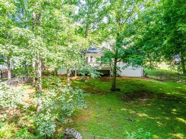 215 Twin Creek Shrs, Athens, GA 30605 - view of yard featuring a wooden deck