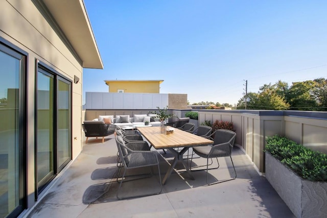 balcony with an outdoor hangout area