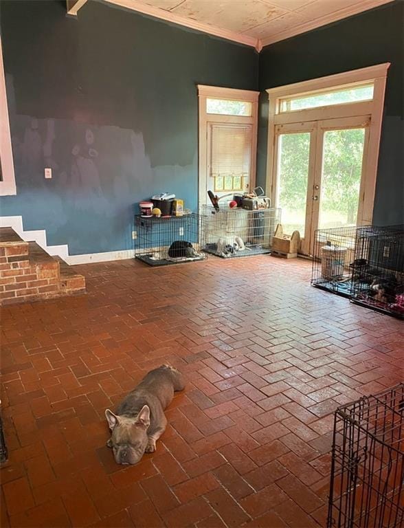 miscellaneous room with french doors