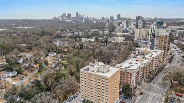 aerial view featuring a city view