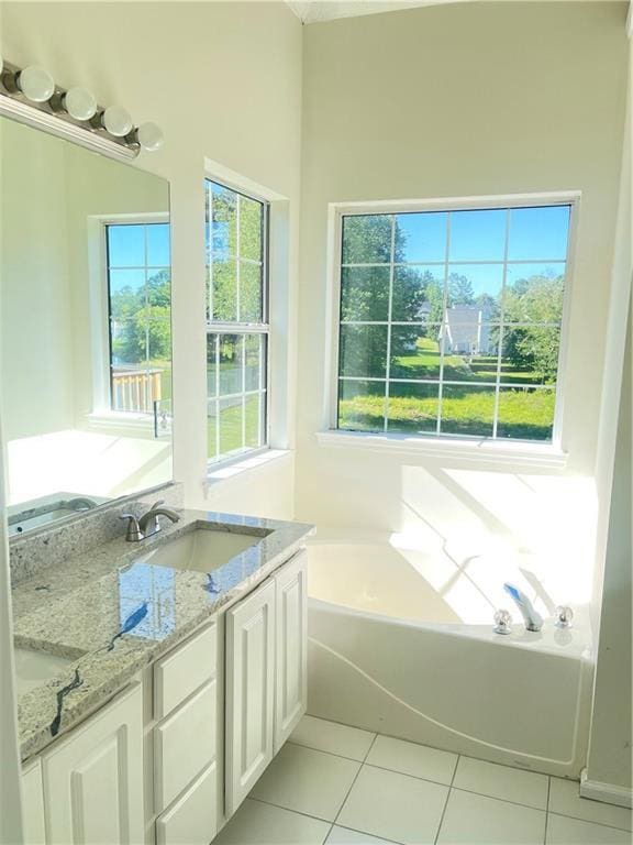 203 Sea Marsh Ct, Fayetteville, GA 30215 - full bathroom featuring tile patterned floors, vanity, and a bath