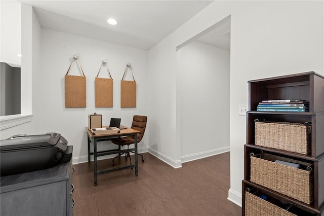 635 Opera Ln, Alpharetta, GA 30009 - office area with wood finished floors and recessed lighting