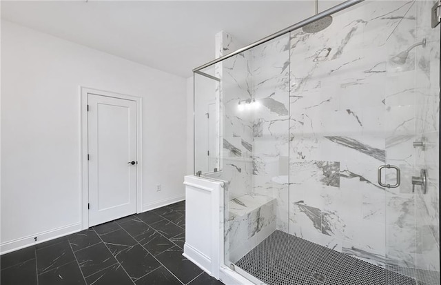 bathroom featuring walk in shower