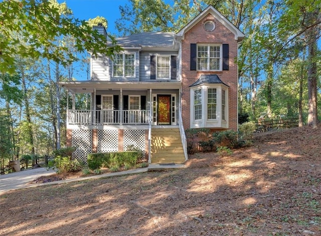 view of front of property featuring a porch