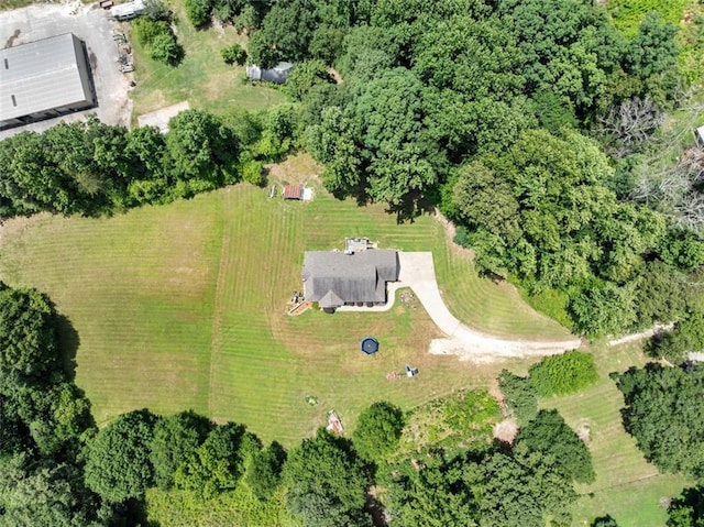 bird's eye view with a rural view