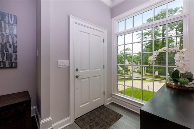 doorway featuring tile patterned flooring