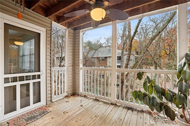 511 Barrington Hills Dr, Atlanta, GA 30350 - wooden deck with ceiling fan