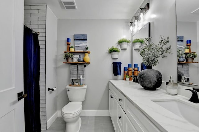 5441 E Main St, Flowery Branch, GA 30542 - full bathroom featuring tile patterned floors, double vanity, and curtained shower