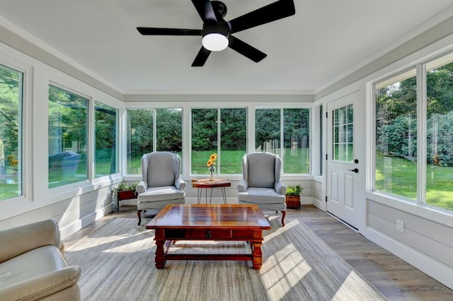 5441 E Main St, Flowery Branch, GA 30542 - sunroom with wood finished floors and a deck
