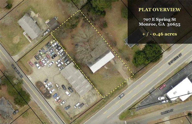 707 E Spring St E, Monroe, GA 30655 - map of property location featuring property parcel outlined