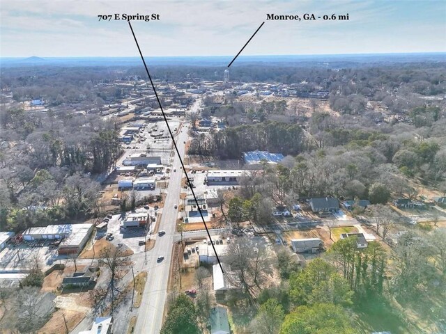 707 E Spring St E, Monroe, GA 30655 - aerial view of property and surrounding area