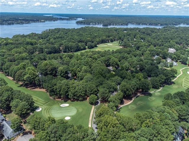 137 Oakton S, Eatonton, GA 31024 - aerial view featuring golf course view, a wooded view, and a water view
