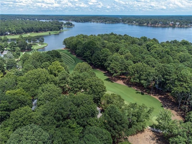 137 Oakton S, Eatonton, GA 31024 - bird's eye view featuring a wooded view, view of golf course, and a water view