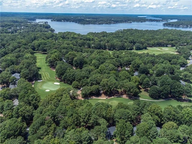 137 Oakton S, Eatonton, GA 31024 - birds eye view of property with a forest view, a water view, and golf course view