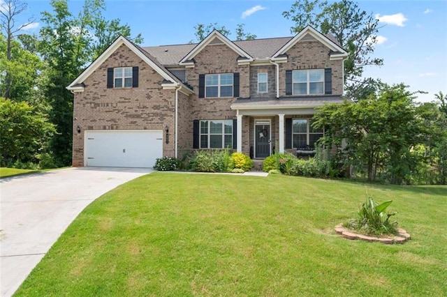 297 Aylesbury Blvd, Mcdonough, GA 30252 - view of front of property with concrete driveway, brick siding, a garage, and a front yard