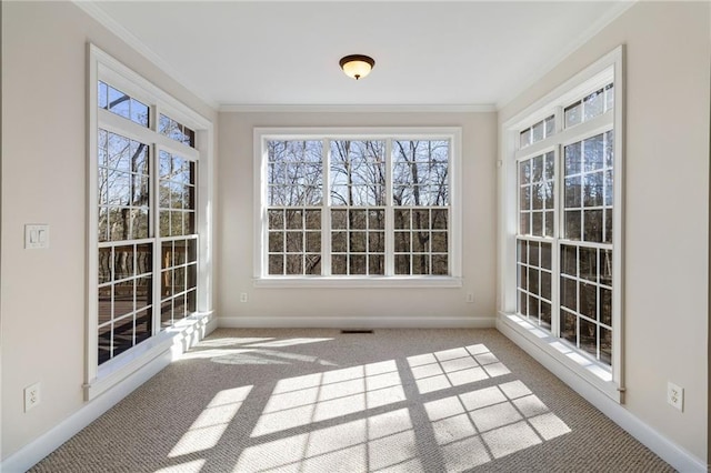 view of unfurnished sunroom