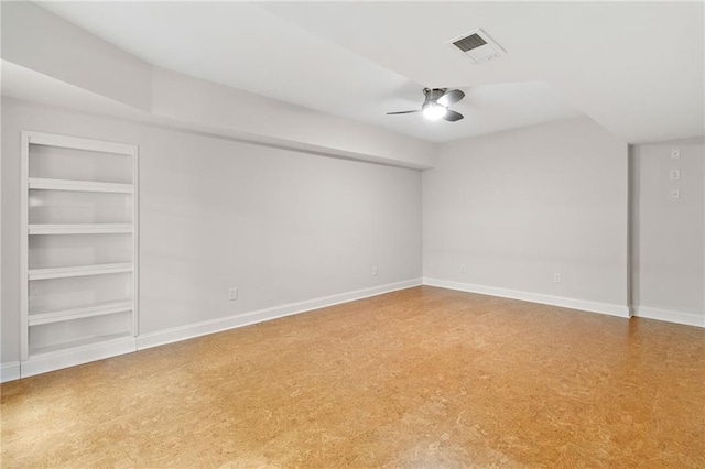 spare room with ceiling fan