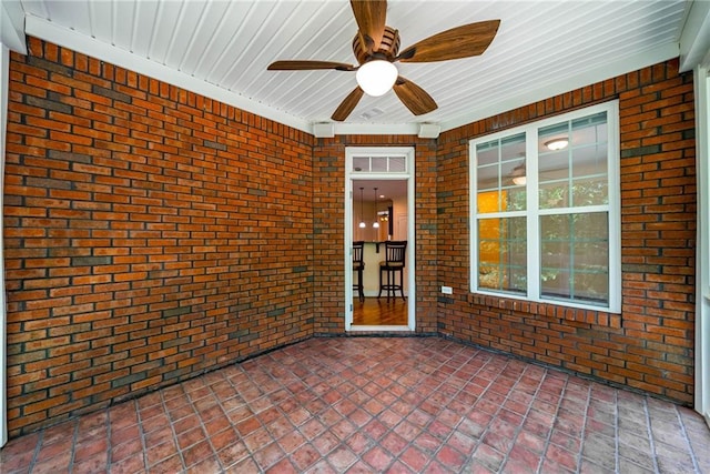 view of patio / terrace featuring a ceiling fan