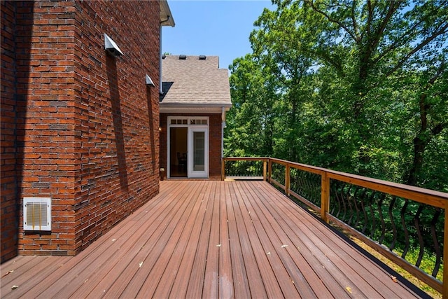wooden deck with visible vents