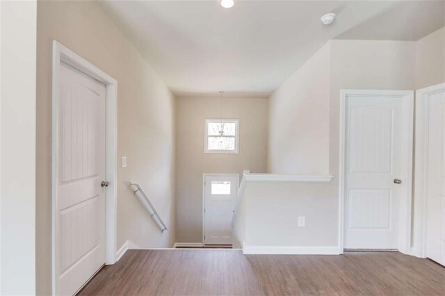 foyer entrance featuring hardwood / wood-style floors