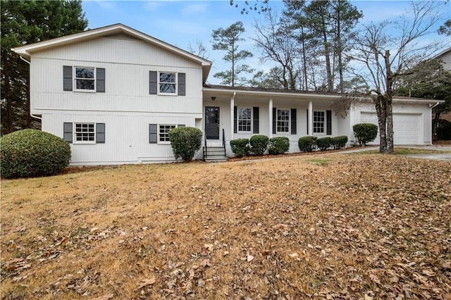 tri-level home featuring a garage