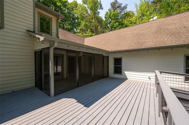465 Willowbrook Dr SE, Smyrna, GA 30082 - deck with a sunroom and a ceiling fan