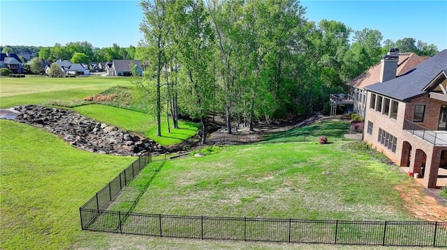 view of yard with fence