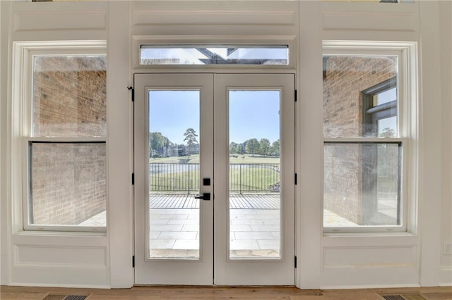 entryway with french doors and plenty of natural light