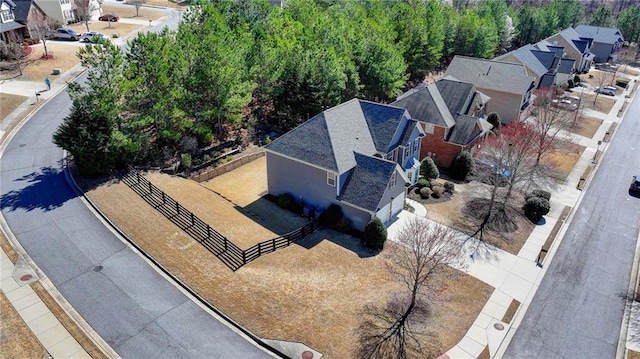 drone / aerial view with a residential view