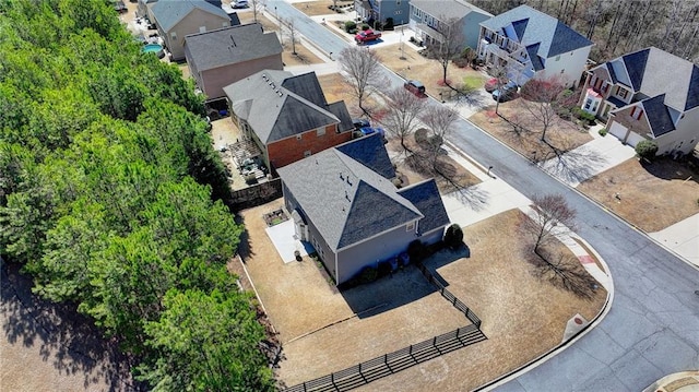 aerial view with a residential view