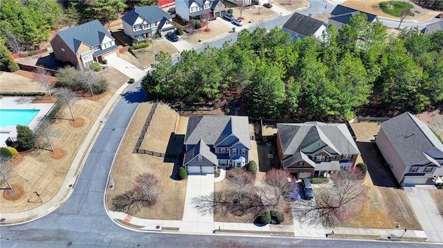 drone / aerial view with a residential view