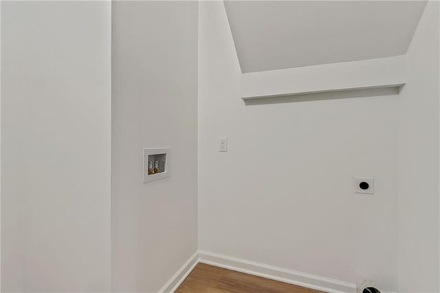 70 Wheeler Lake Path, Dallas, GA 30157 - laundry area with washer hookup, baseboards, hookup for an electric dryer, and wood finished floors