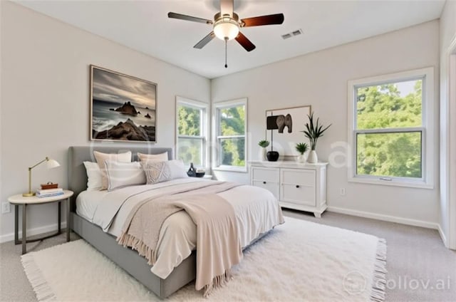 70 Wheeler Lake Path, Dallas, GA 30157 - bedroom with carpet floors, baseboards, and ceiling fan
