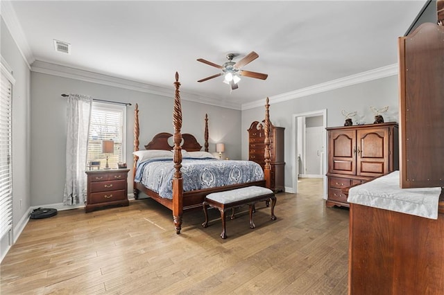 150 Crestview Rd, Jackson, GA 30233 - bedroom with ornamental molding, light wood-style floors, baseboards, and ceiling fan