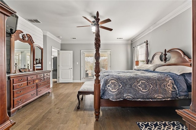 150 Crestview Rd, Jackson, GA 30233 - bedroom with wood finished floors, ornamental molding, baseboards, and ceiling fan