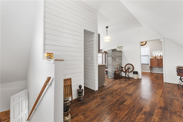 150 Crestview Rd, Jackson, GA 30233 - living area with vaulted ceiling and dark wood-type flooring