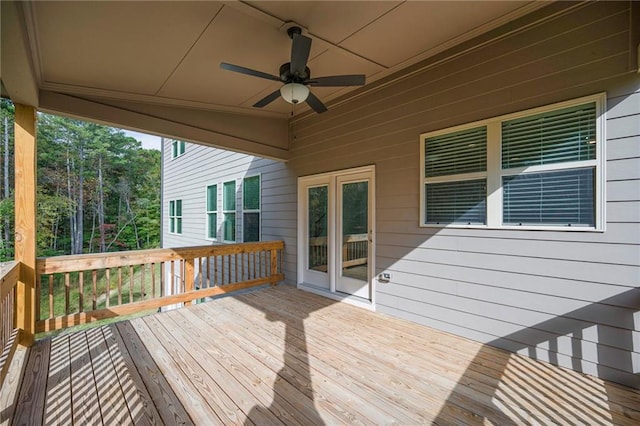 deck featuring ceiling fan